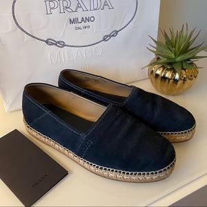 Prada blue suede espadrille Men
